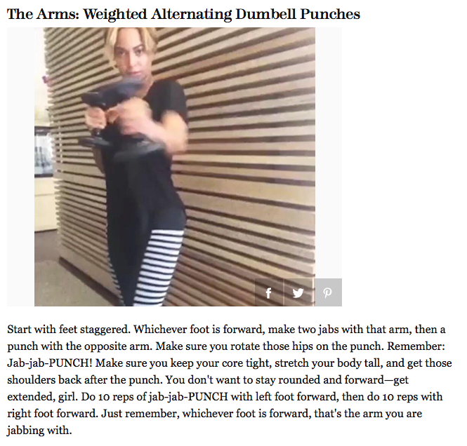 Natalie Jill - beyonce - 3 dumbbell punches