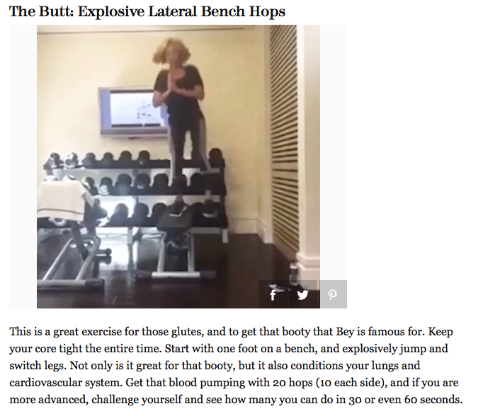 Natalie Jill - beyonce instagram - 4 lateral bench hops