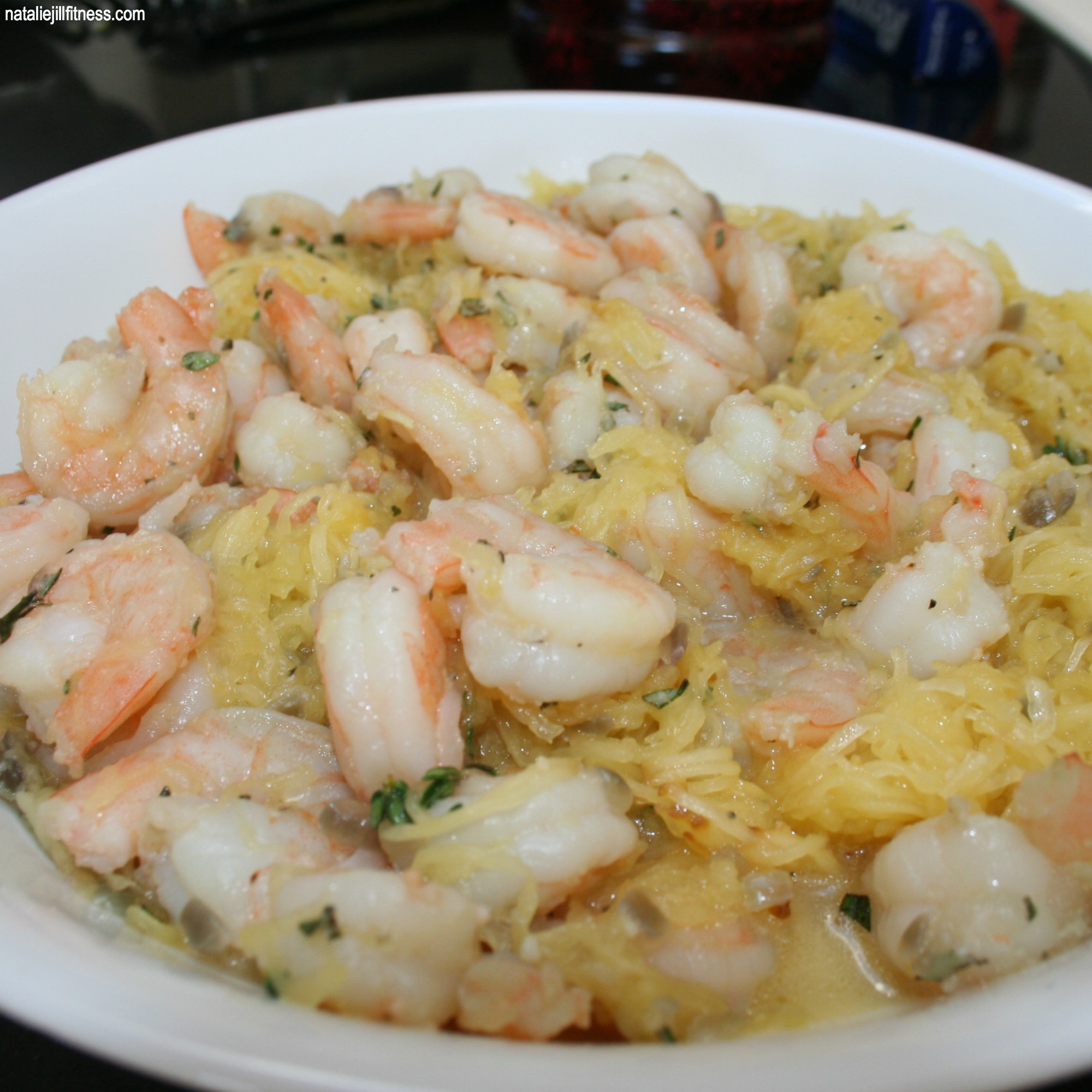 Spaghetti Squash with Shrimp with Natalie Jill