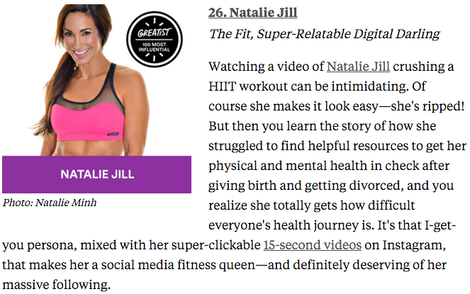 The 100 Most Influential People in Health and Fitness Natalie Jill