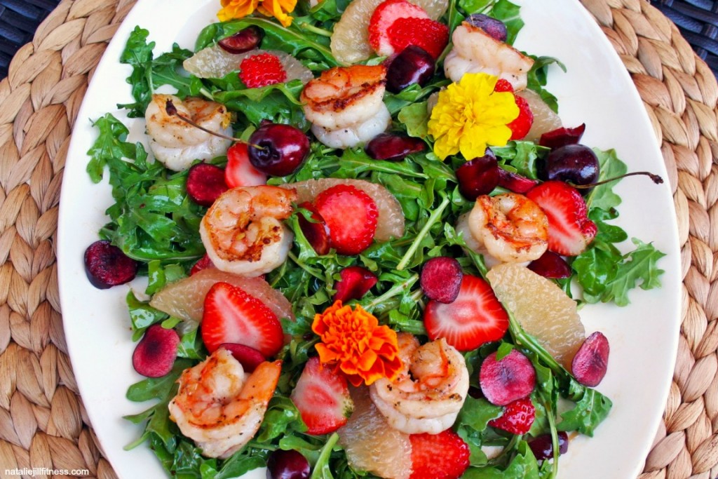 Quick Zesty Salads Ginger Shrimp with natalie jill