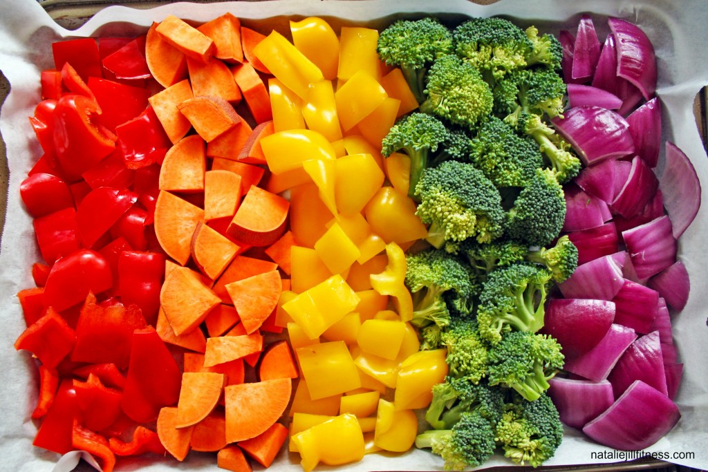 eat the rainbow - Rainbow veggie Roast with natalie jill