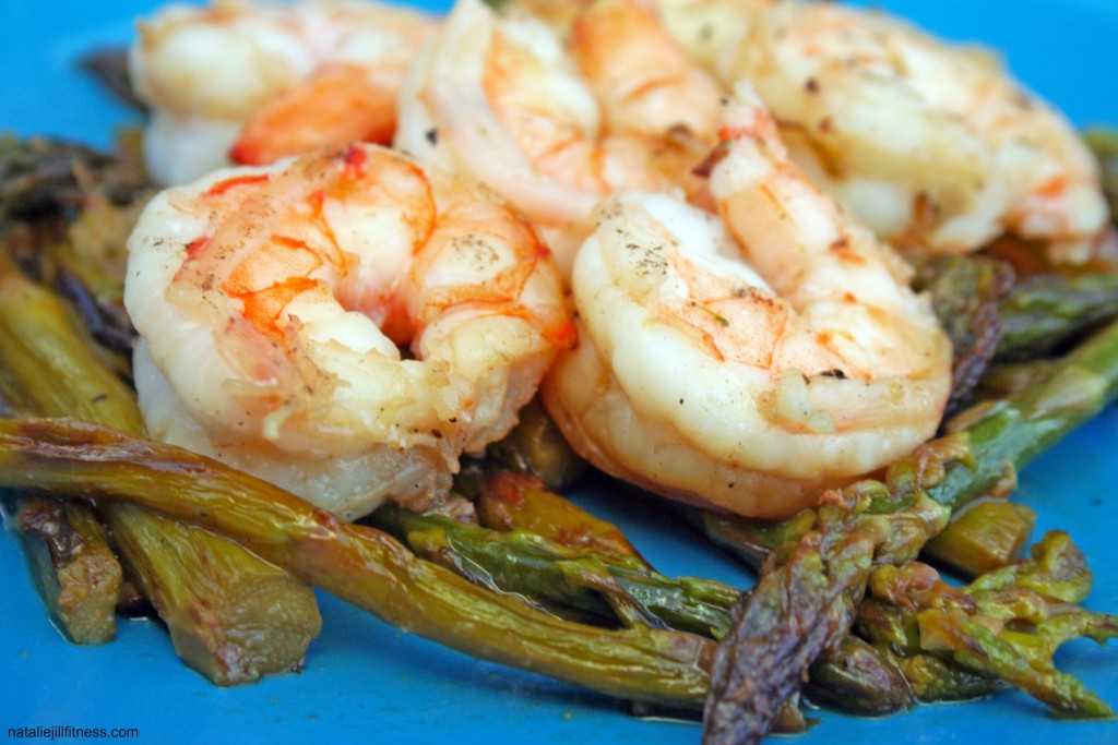 Healthy Asparagus Recipes - Shrimp Stirfry with natalie jill