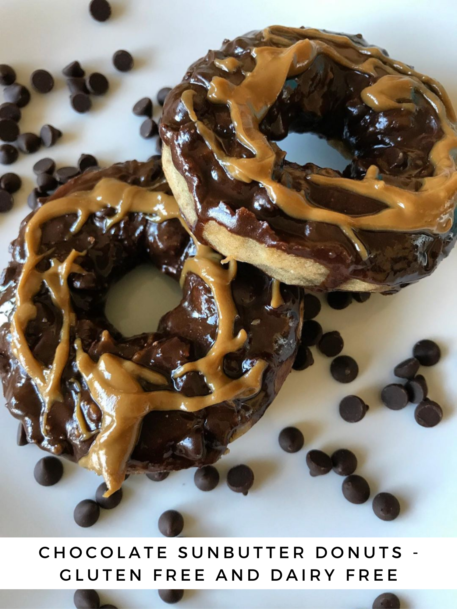 Chocolate SunButter Donuts - Gluten Free and Dairy free pinterest thumbnail