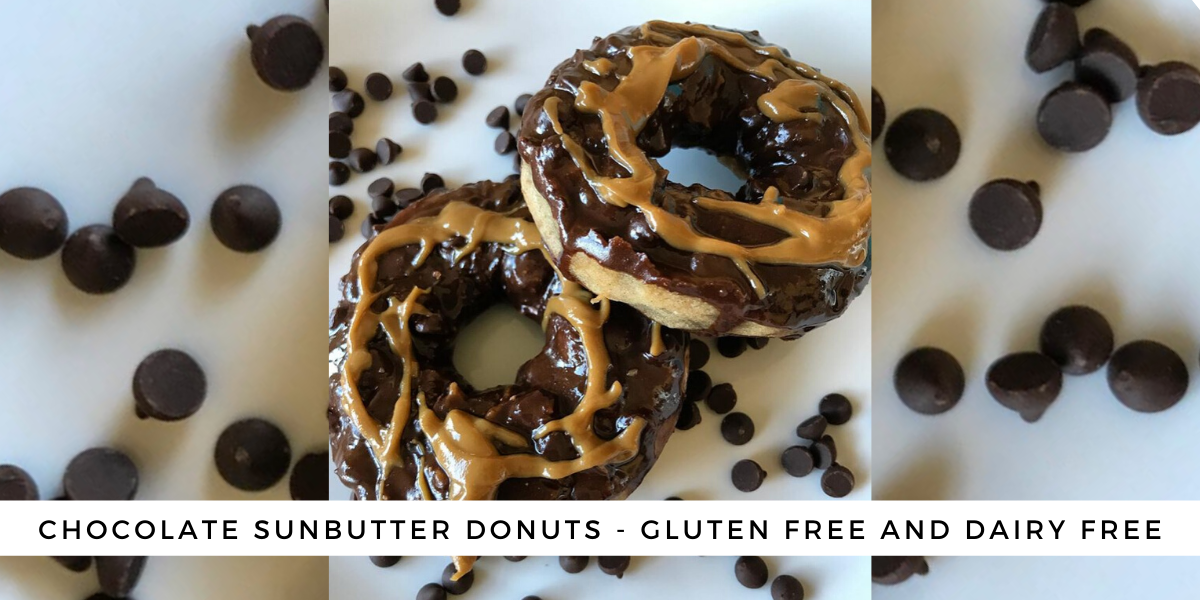 Chocolate SunButter Donuts - Gluten Free and Dairy free thumbnail 1200x600