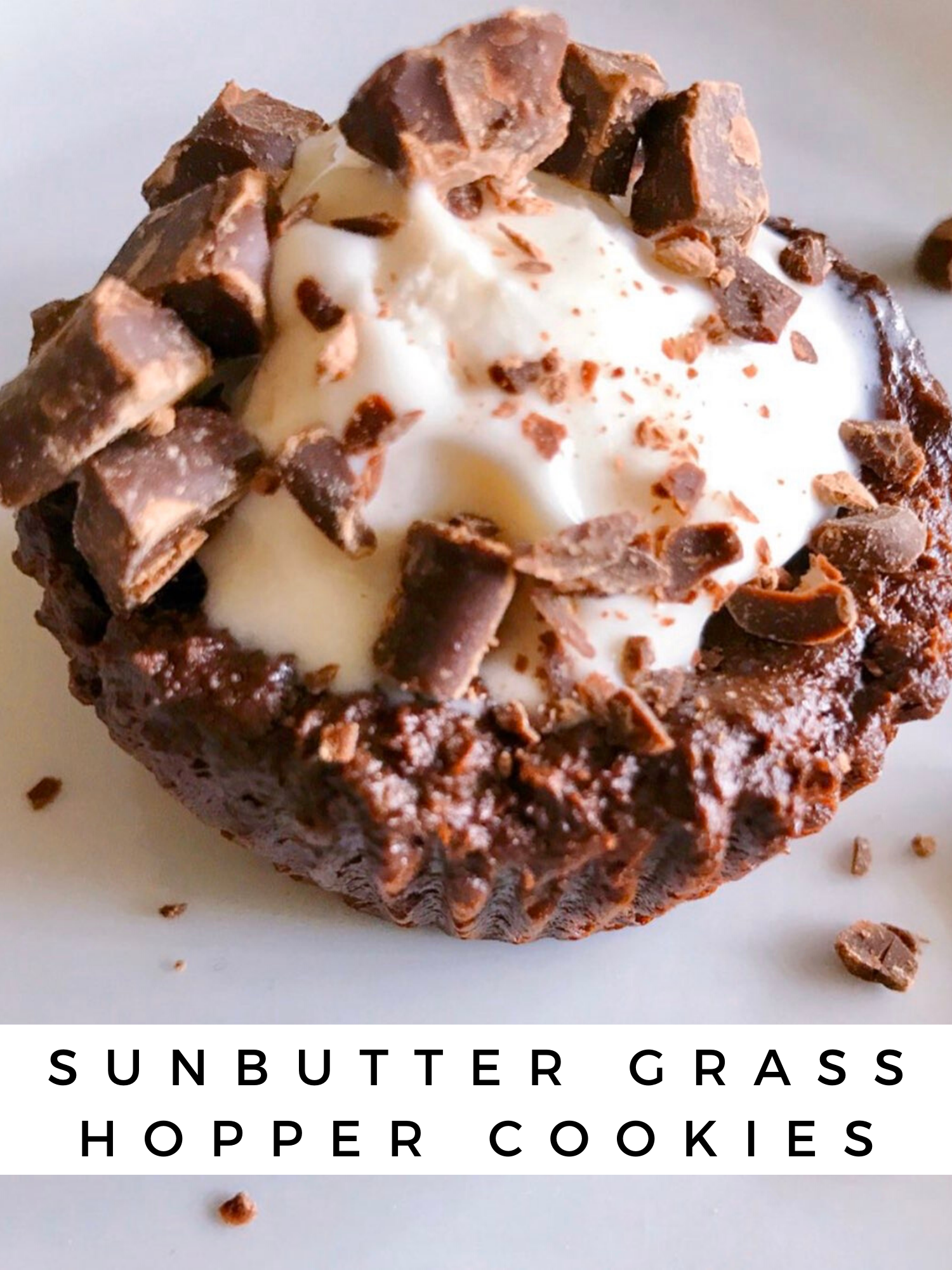 Sunbutter Grass Hopper Cookies pinterest thumbnail